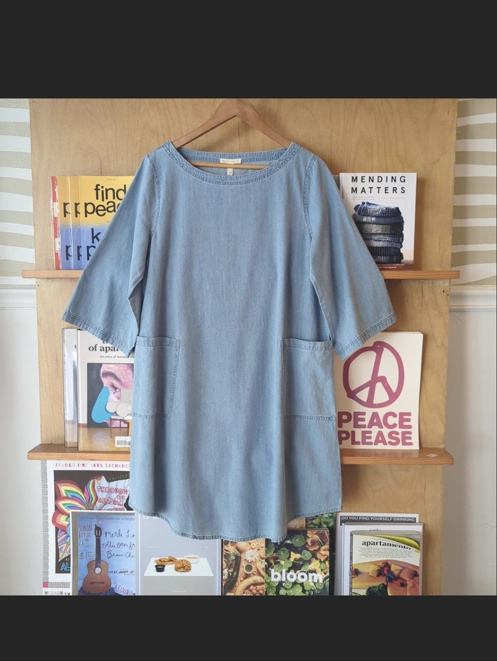 NWT Eileen Fisher light chambray denim dress Size Medium